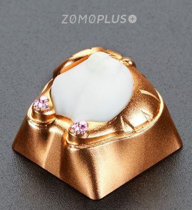 ZOMO Plus Kitty Butt Keycap (Gold + White) - أكسسوار لوحة مفاتيح